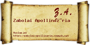 Zabolai Apollinária névjegykártya